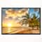 Designart - Gorgeous Beach of Island Barbados - Modern Seascape Framed Canvas Artwork